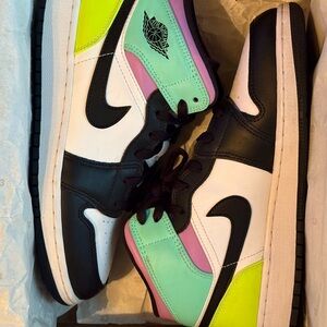 Vibrant High-Top Sneakers with Black Accents